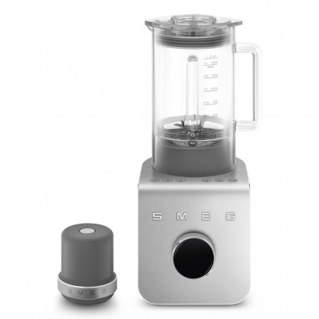 Блендер Smeg Collezione BLC02WHMEU, 1400W, 1.5 л, 22000 об/мин, 5 програми, 9 скорости, Трошене на лед, Неръждаема стомана, Бял/Инокс