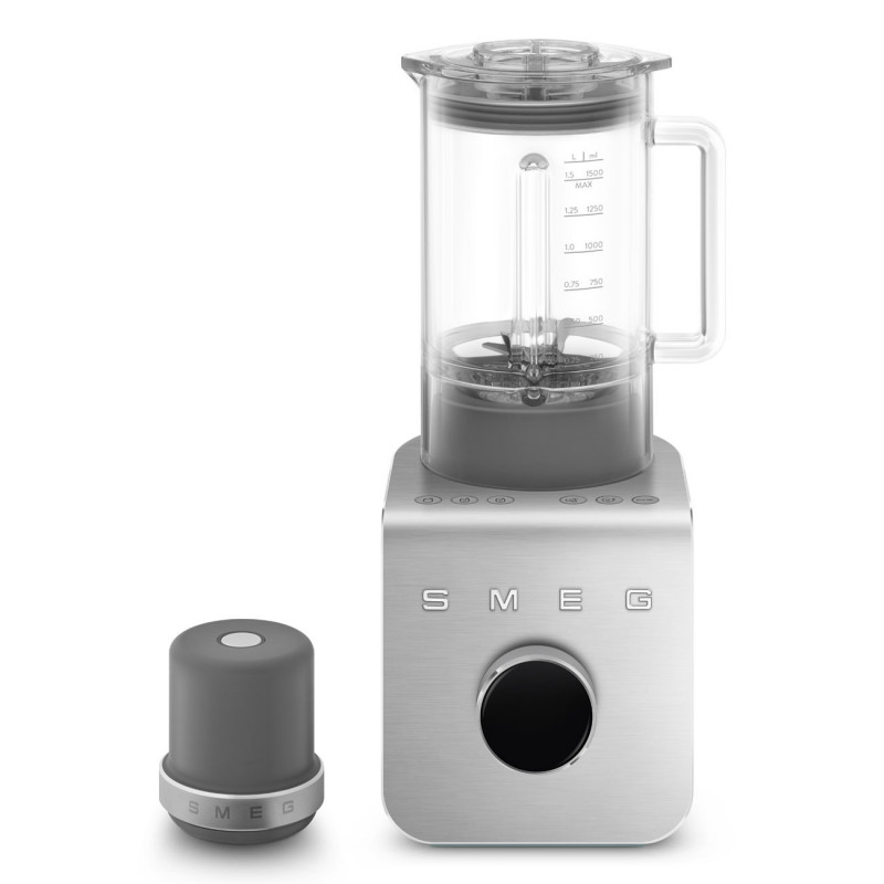 Блендер Smeg Collezione BLC02EGMEU, 1400W, 1.5 л, 22000 об/мин, 5 програми, 9 скорости, Трошене на лед, Неръждаема стомана, Изумрудено зелен/Инокс