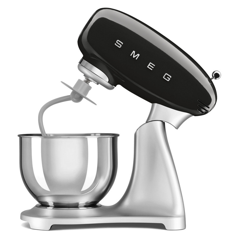 Планетарен миксер Smeg SMF04BLEU, 800W, 4.8 л, 10 скорости, Функция за плавен старт, Крачета против хлъзгане, Черен/Инокс