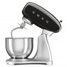 Планетарен миксер Smeg SMF04BLEU, 800W, 4.8 л, 10 скорости, Функция за плавен старт, Крачета против хлъзгане, Черен/Инокс