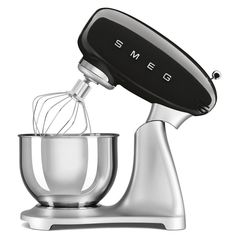 Планетарен миксер Smeg SMF04BLEU, 800W, 4.8 л, 10 скорости, Функция за плавен старт, Крачета против хлъзгане, Черен/Инокс