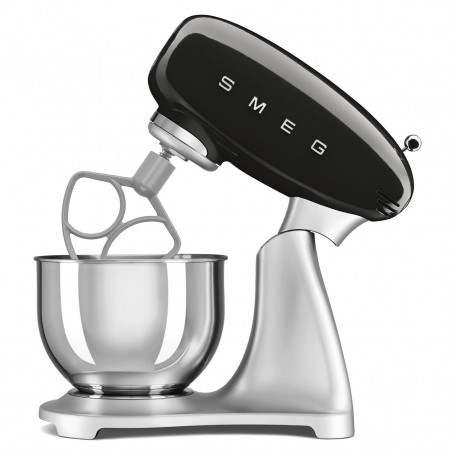 Планетарен миксер Smeg SMF04BLEU, 800W, 4.8 л, 10 скорости, Функция за плавен старт, Крачета против хлъзгане, Черен/Инокс