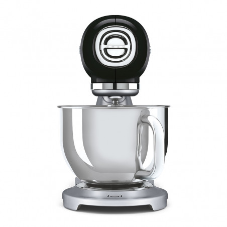 Планетарен миксер Smeg SMF04BLEU, 800W, 4.8 л, 10 скорости, Функция за плавен старт, Крачета против хлъзгане, Черен/Инокс