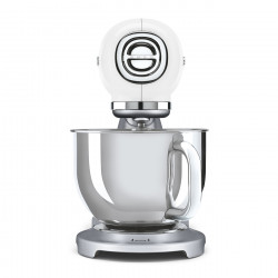 Планетарен миксер Smeg SMF04WHEU, 800W, 4.8 л, 10 скорости, Функция за плавен старт, Крачета против хлъзгане, Бял/Инокс