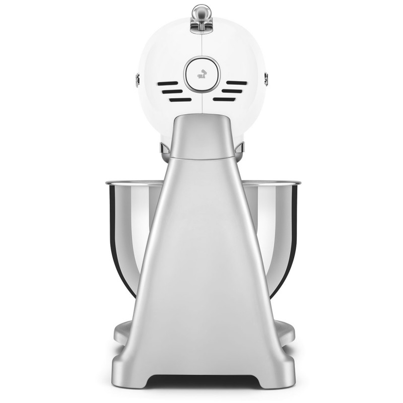 Планетарен миксер Smeg SMF04WHEU, 800W, 4.8 л, 10 скорости, Функция за плавен старт, Крачета против хлъзгане, Бял/Инокс