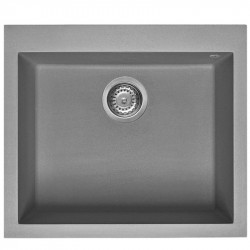 Кухненска мивка за плот SMEG Quadra VZ57CT, 57 см, Антибактериална, Устойчива на надраскване и UV, Сив