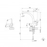 Смесител за кухня Smeg MF8A2, 5 bar, Единична команда, 360° чучур, Аератор, Антрацит