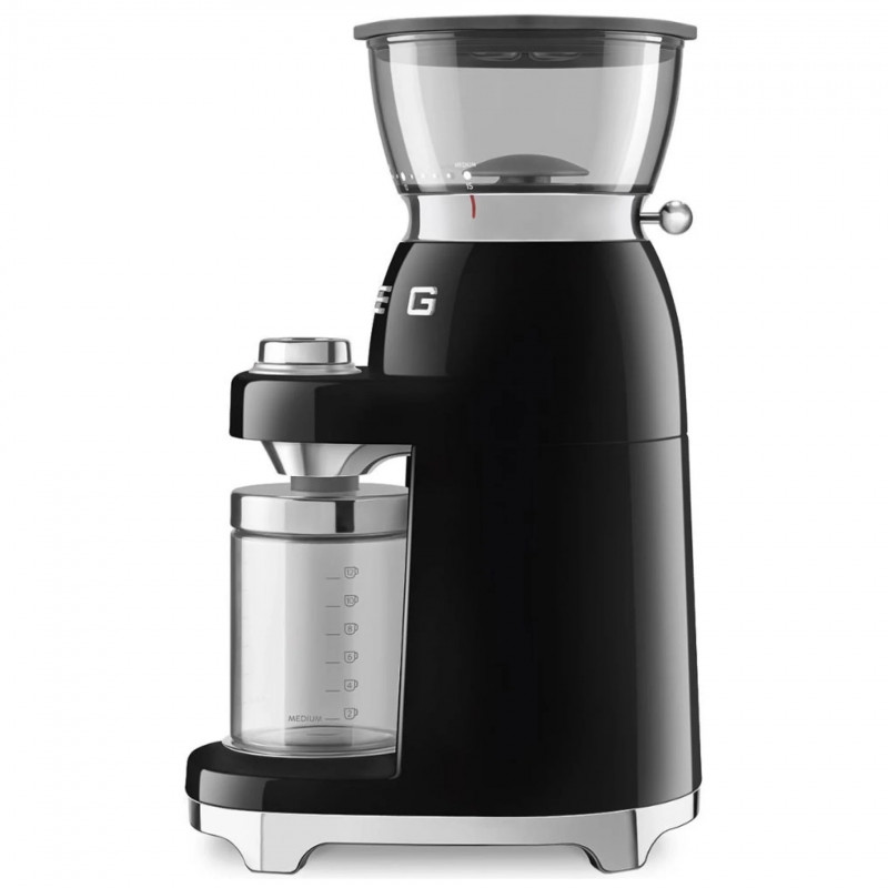 Кафемелачка Smeg CGF03BLEU, 150W, 240 г, Система за завъртане и заключване, Ръчна функция, Черен