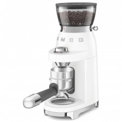 Кафемелачка Smeg CGF03WHEU, 150W, 240 г, Система за завъртане и заключване, Ръчна функция, Бял