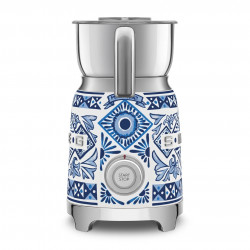 Уред за разпенване на мляко Smeg Dolce & Gabbana MFF01DGBEU, 500 W, 600 мл, Автоматично изключване, Без BPA, Средиземноморско синьо