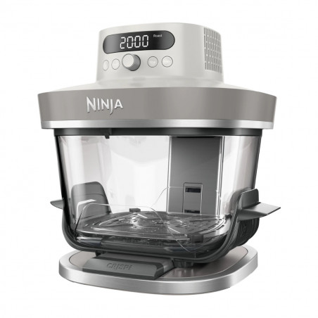 Фритюрник с горещ въздух Ninja CRISPi Pro AS101EULG, 2050W, 2.3 + 5.7 л, 26-240°C, Max Crisp, Керамични плочи, Без PFAS, Сив/Бял