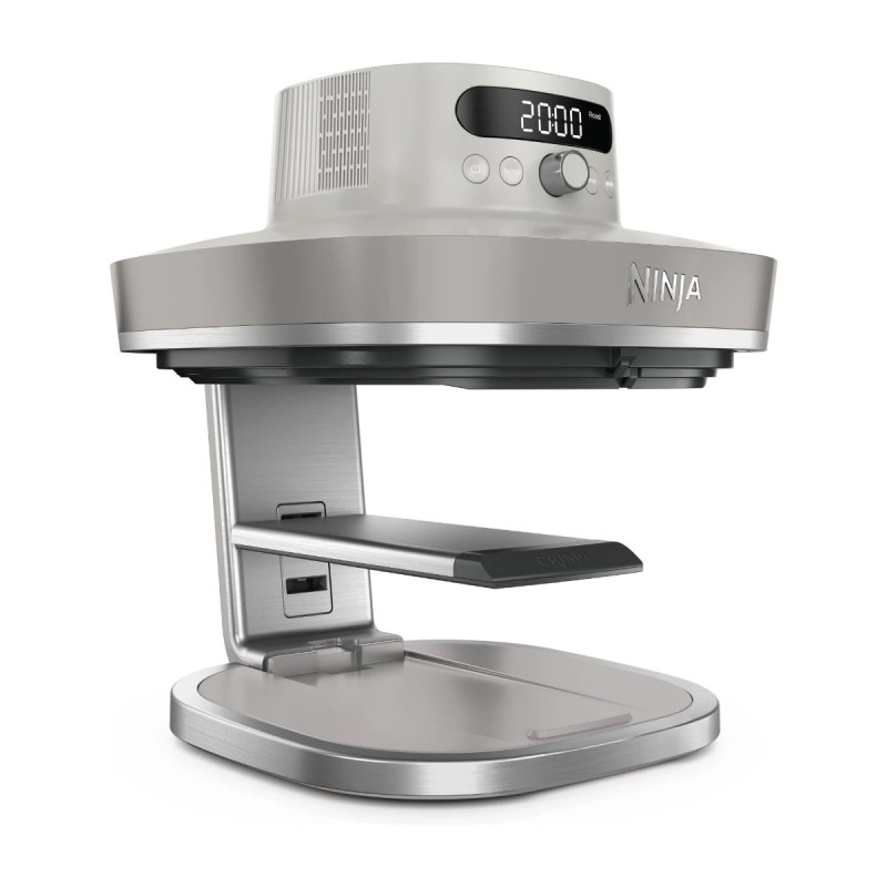 Фритюрник с горещ въздух Ninja CRISPi Pro AS101EULG, 2050W, 2.3 + 5.7 л, 26-240°C, Max Crisp, Керамични плочи, Без PFAS, Сив/Бял