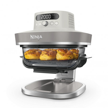 Фритюрник с горещ въздух Ninja CRISPi Pro AS101EULG, 2050W, 2.3 + 5.7 л, 26-240°C, Max Crisp, Керамични плочи, Без PFAS, Сив/Бял