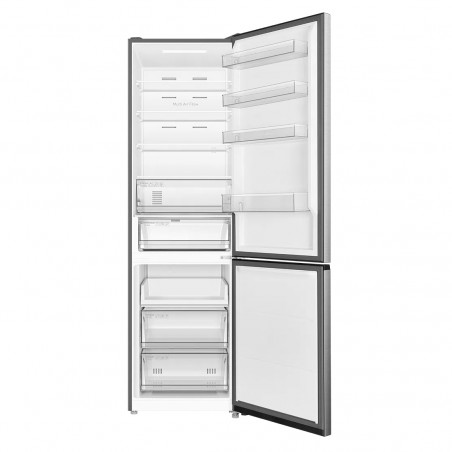 Хладилник с фризер TCL RP456BIE0EU, 456 л, Клас Е, No Frost, Eco режим, Реверсивни врати, Зимен режим, Multi Air Flow, Инокс