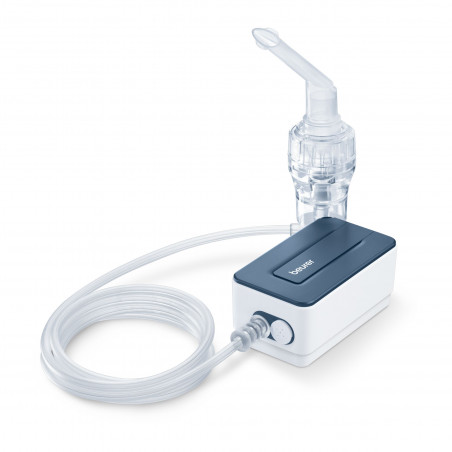 Компресорен инхалатор Beurer IH 15, MMAD 4.12 μm, 0.25 мл/мин, 0.6 bar, USB-C, Бял