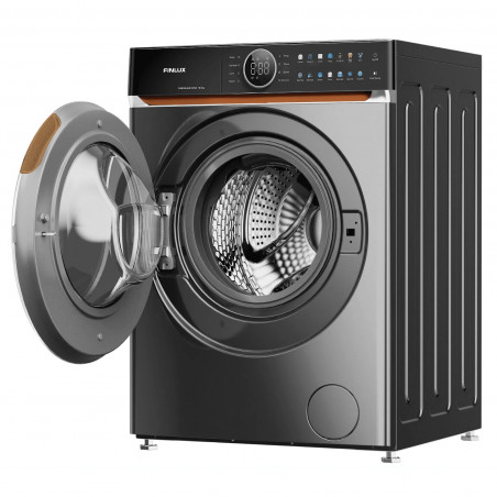 Пералня Finlux FWM10HIGH14END, Клас А, 14 програми, 10 кг, 1400 об./мин, Двоен инвертор, Барабан с текстура на естествени камъни, Антибактериално уплътнение, Накисване, Инокс