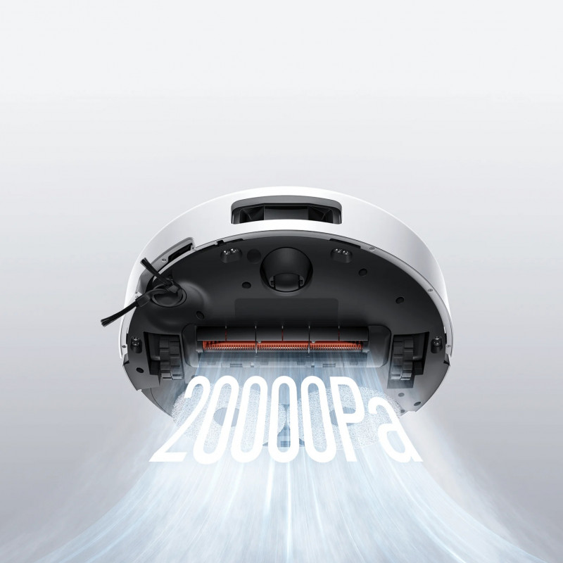 Прахосмукачка робот Xiaomi Robot Vacuum 5 EU OV31GL, 55W, 20000 Pa, 140 мин, AI разпознаване, Автоматична станция за измиване и сушене, Лазерна навигация dToF, Гореща вода 80°C, Бял
