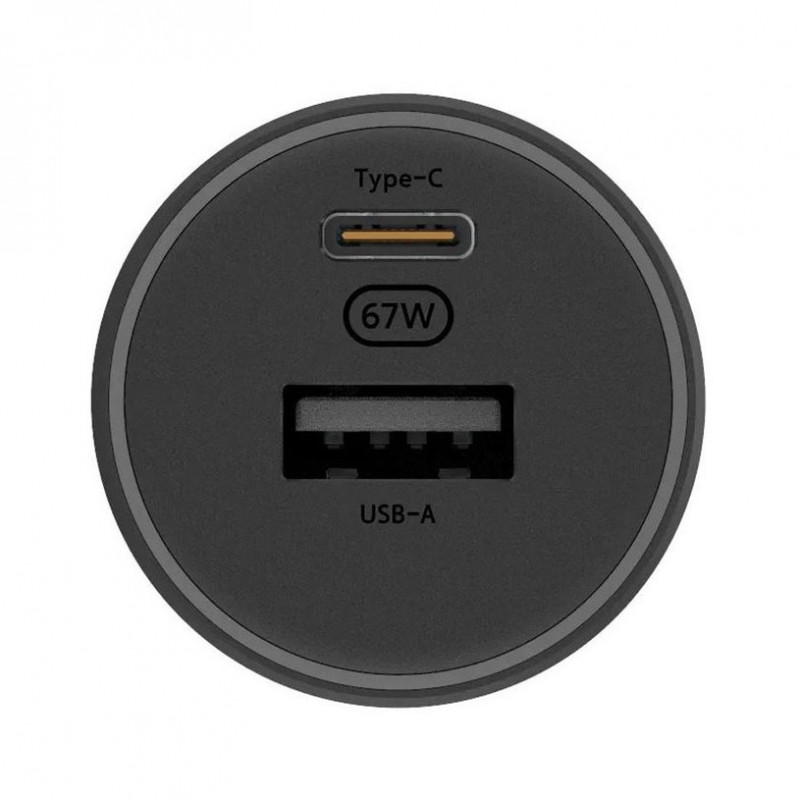 Зарядно за кола Xiaomi Mi BHR6814GL, 67W, 2 порта за зареждане, LED индикатор, Черен