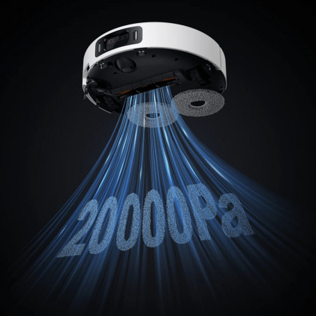 Прахосмукачка робот Xiaomi Robot Vacuum 5 Pro EU OV21GL, 55W, 20000 Pa, 140 мин, AI 5 MP тройна камера и разпознаване, Автоматична станция за измиване и сушене, Прибираща се dToF навигация, Вода 80°C, Бял