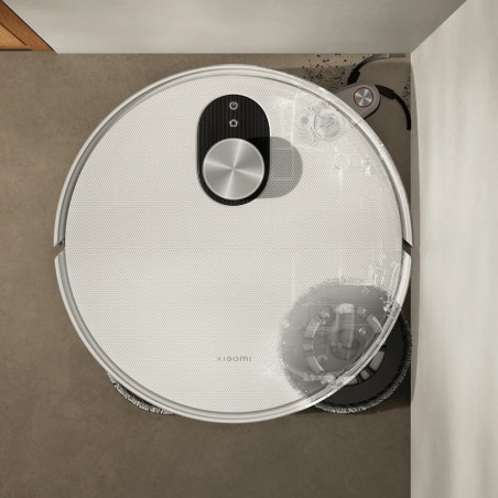 Прахосмукачка робот Xiaomi Robot Vacuum 5 Pro EU OV21GL, 55W, 20000 Pa, 140 мин, AI 5 MP тройна камера и разпознаване, Автоматична станция за измиване и сушене, Прибираща се dToF навигация, Вода 80°C, Бял