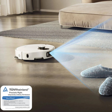 Прахосмукачка робот Xiaomi Robot Vacuum 5 Pro EU OV21GL, 55W, 20000 Pa, 140 мин, AI 5 MP тройна камера и разпознаване, Автоматична станция за измиване и сушене, Прибираща се dToF навигация, Вода 80°C, Бял