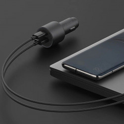 Зарядно за кола Xiaomi Mi BHR6814GL, 67W, 2 порта за зареждане, LED индикатор, Черен