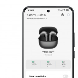 Слушалки Xiaomi Buds 6 M2540E1, 6 часа, Bt 5.4, Hi-Res, aptX Lossless, AI шумопотискане, ANC, 360° звук, IP54, Черен графит