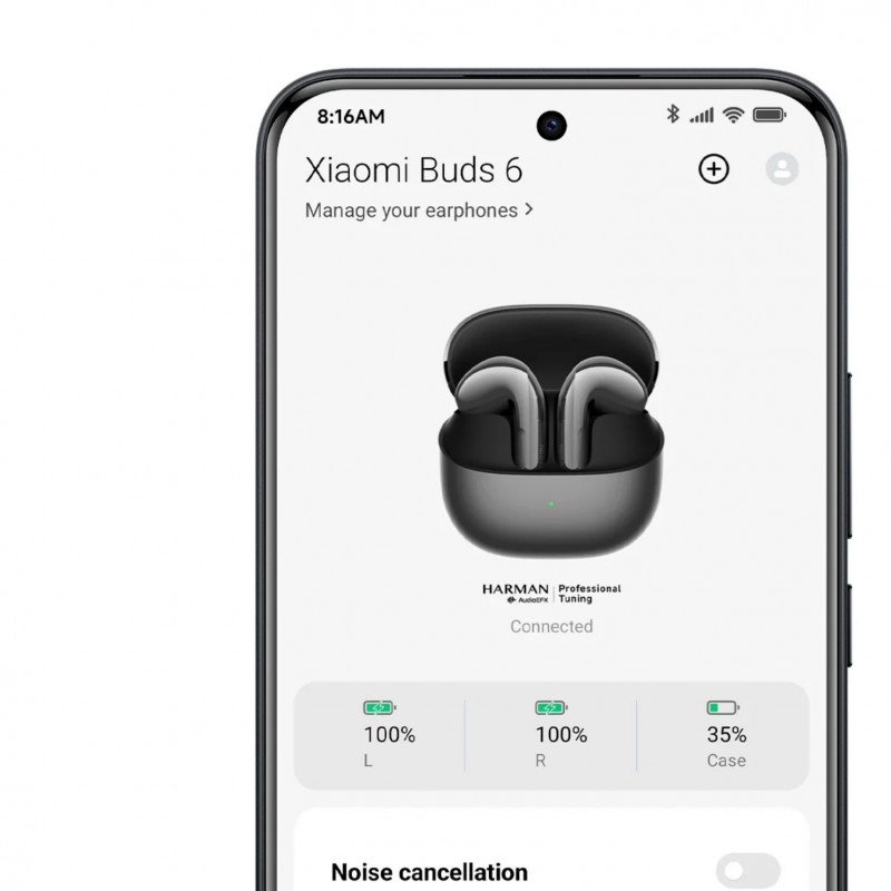 Слушалки Xiaomi Buds 6 M2540E1, 6 часа, Bt 5.4, Hi-Res, aptX Lossless, AI шумопотискане, ANC, 360° звук, IP54, Керамичнобял