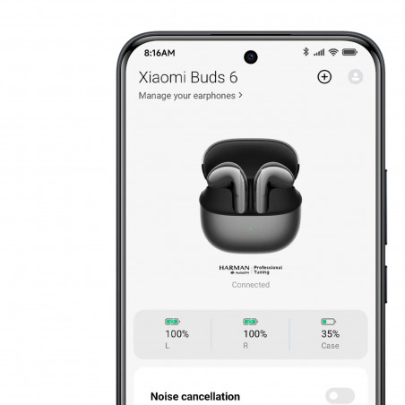Слушалки Xiaomi Buds 6 M2540E1, 6 часа, Bt 5.4, Hi-Res, aptX Lossless, AI шумопотискане, ANC, 360° звук, IP54, Керамичнобял