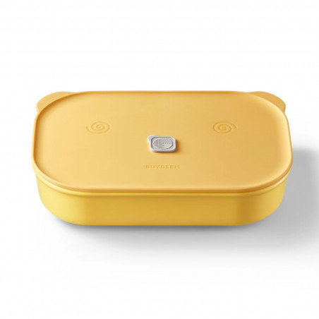 Керамична кутия за храна Buydeem Bento CT3008-MY, 1 л, 230°C, Съвместима с фурна и микровълнова, Жълт