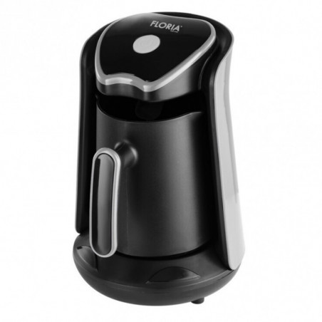 Електрическо джезве Floria ZLN1122, 600W, 500 мл, 65-100°C, Турско кафе/чай, Сензор против преливане, Капково филтриране, Черен