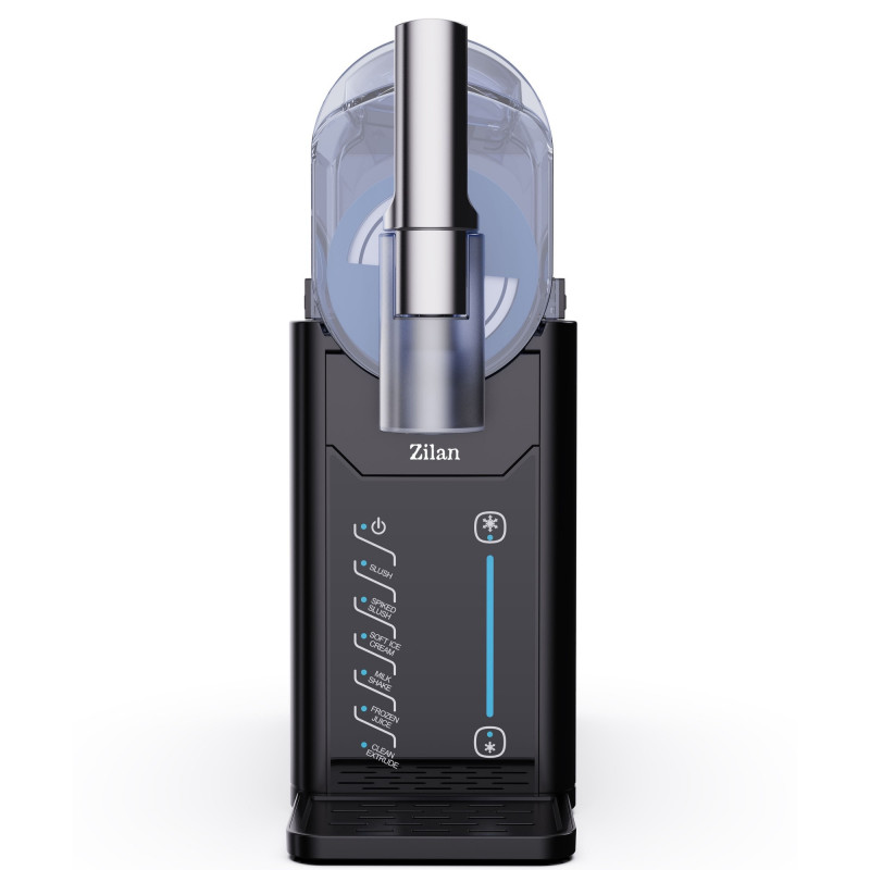 Машина за ледени десерти сорбе Zilan ZLN4819, 200W, 2 л, 5 автоматични програми, Контрол на консистенцията, Самопочистване, LED, Черен