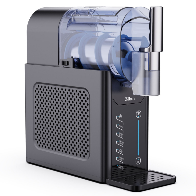 Машина за ледени десерти сорбе Zilan ZLN4819, 200W, 2 л, 5 автоматични програми, Контрол на консистенцията, Самопочистване, LED, Черен