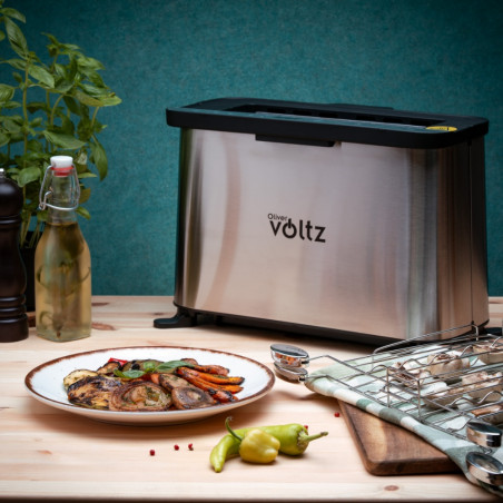 Мултифункционален уред за готвене 4в1 Oliver Voltz OV51015R, 1700W, 240x225 мм, Защита от прегряване, Инокс/Черен