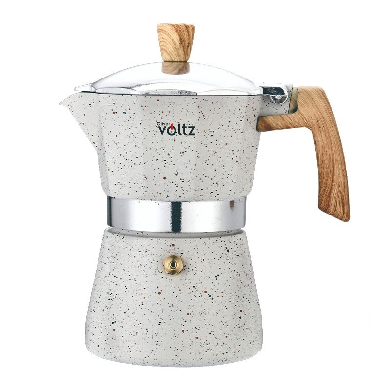 Кубинска кафеварка Oliver Voltz Verona OV51173I6, 6 чаши, Алуминий, Индукция, Крем