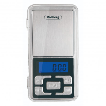 Везна за бижута Rosberg R51651S, до 500 гр, LCD дисплей, включени батерии, Сребрист