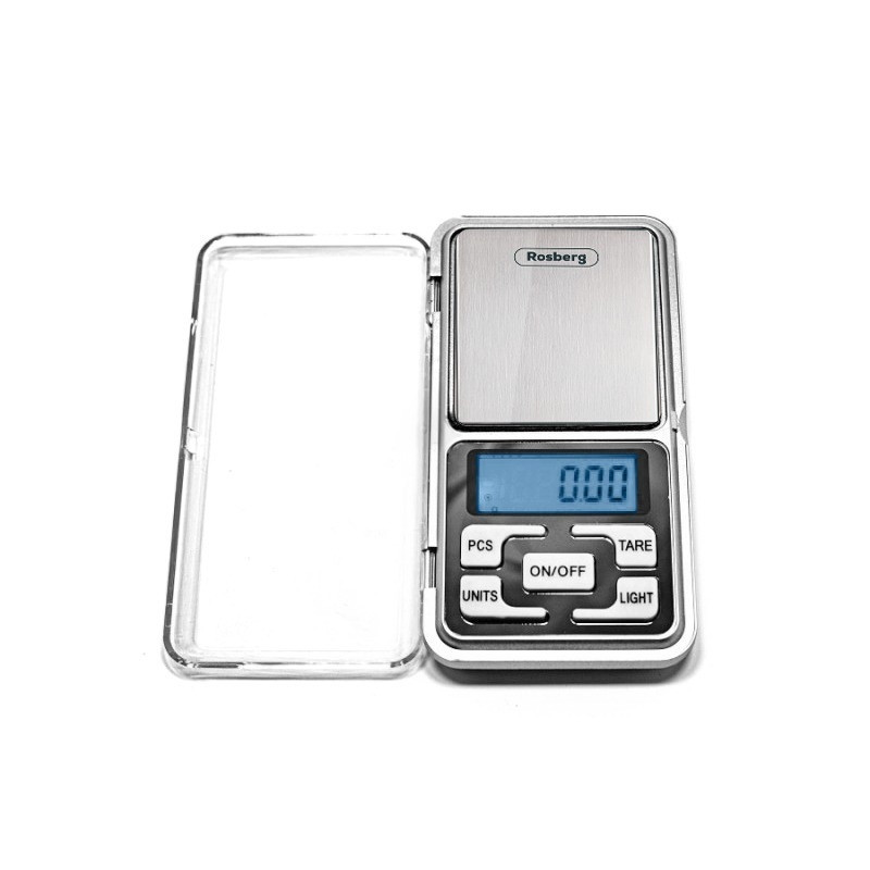Везна за бижута Rosberg R51651S, до 500 гр, LCD дисплей, включени батерии, Сребрист