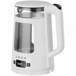 Електрическа кана AENO EK6 AEK0006, 2200W, 1.7 л, 40-100°C, STRIX, LED, Двойна стена, Филтър, 360° основа, Бял