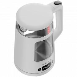 Електрическа кана AENO EK6 AEK0006, 2200W, 1.7 л, 40-100°C, STRIX, LED, Двойна стена, Филтър, 360° основа, Бял