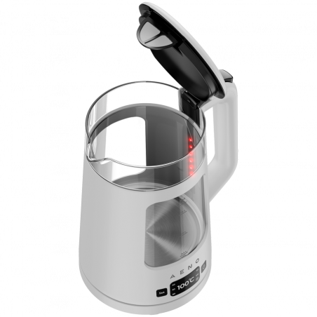 Електрическа кана AENO EK6 AEK0006, 2200W, 1.7 л, 40-100°C, STRIX, LED, Двойна стена, Филтър, 360° основа, Бял