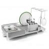 Сушилник за съдове Joseph Joseph Extend Steel Plus 6500041, До 16 части, Разтегателен, Релси за чаши, Отцеждане, Разглобяем, Неръждаема стомана, Бял