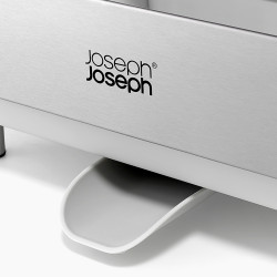 Сушилник за съдове Joseph Joseph Extend Steel Plus 6500041, До 16 части, Разтегателен, Релси за чаши, Отцеждане, Разглобяем, Неръждаема стомана, Бял