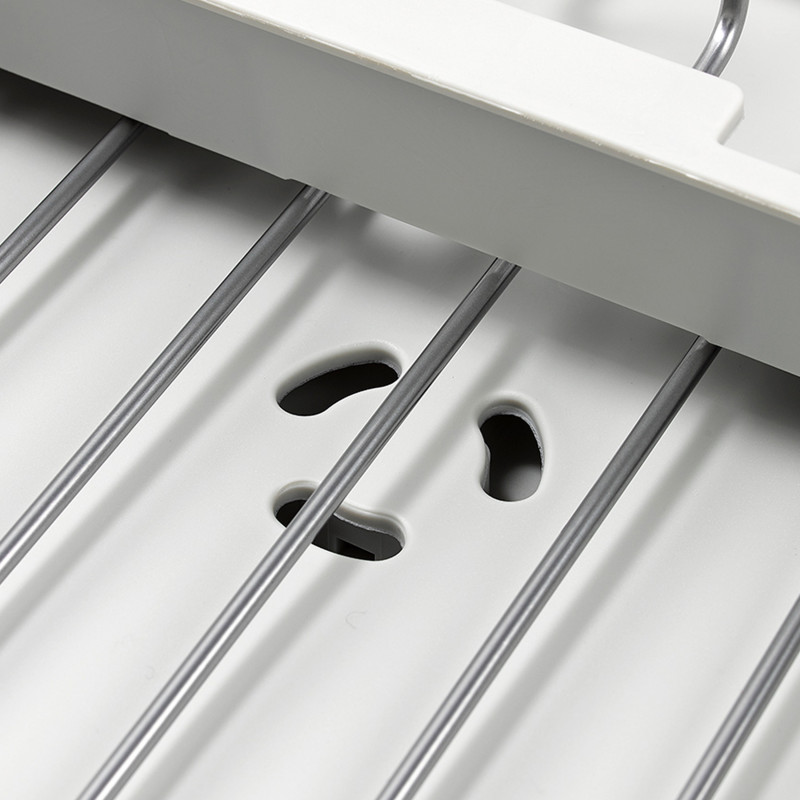 Сушилник за съдове Joseph Joseph Extend Steel Plus 6500041, До 16 части, Разтегателен, Релси за чаши, Отцеждане, Разглобяем, Неръждаема стомана, Бял