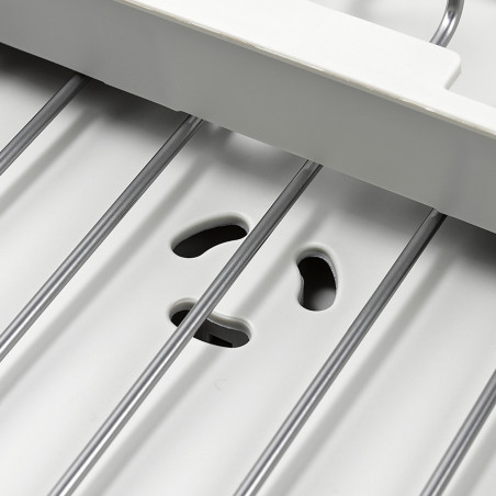 Сушилник за съдове Joseph Joseph Extend Steel Plus 6500041, До 16 части, Разтегателен, Релси за чаши, Отцеждане, Разглобяем, Неръждаема стомана, Бял