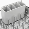 Сушилник за съдове Joseph Joseph Extend Steel Plus 6500041, До 16 части, Разтегателен, Релси за чаши, Отцеждане, Разглобяем, Неръждаема стомана, Бял