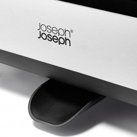 Сушилник за съдове Joseph Joseph Extend Steel Plus 6500040, До 16 части, Разтегателен, Релси за чаши, Отцеждане, Разглобяем, Неръждаема стомана, Черен