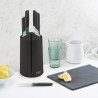 Комплект кухненски ножове Joseph Joseph Elevate™ 10541, 6 части, Неръждаема стомана, Въртяща поставка, Неплъзгаща основа, Черен/Зелен