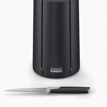 Комплект кухненски ножове Joseph Joseph Elevate™ 10541, 6 части, Неръждаема стомана, Въртяща поставка, Неплъзгаща основа, Черен/Зелен