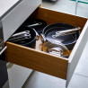 Дълбок тиган Joseph Joseph Space 45041, 24 см, Сгъваема дръжка, Керамично покритие, Фурна до 232°C, Индукция, Син