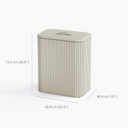 Кош за пране Joseph Joseph Tota Trio Luxe 5000008, 90 л, 3 разделения, Дръжки за пренасяне, Бамбук, Екрю
